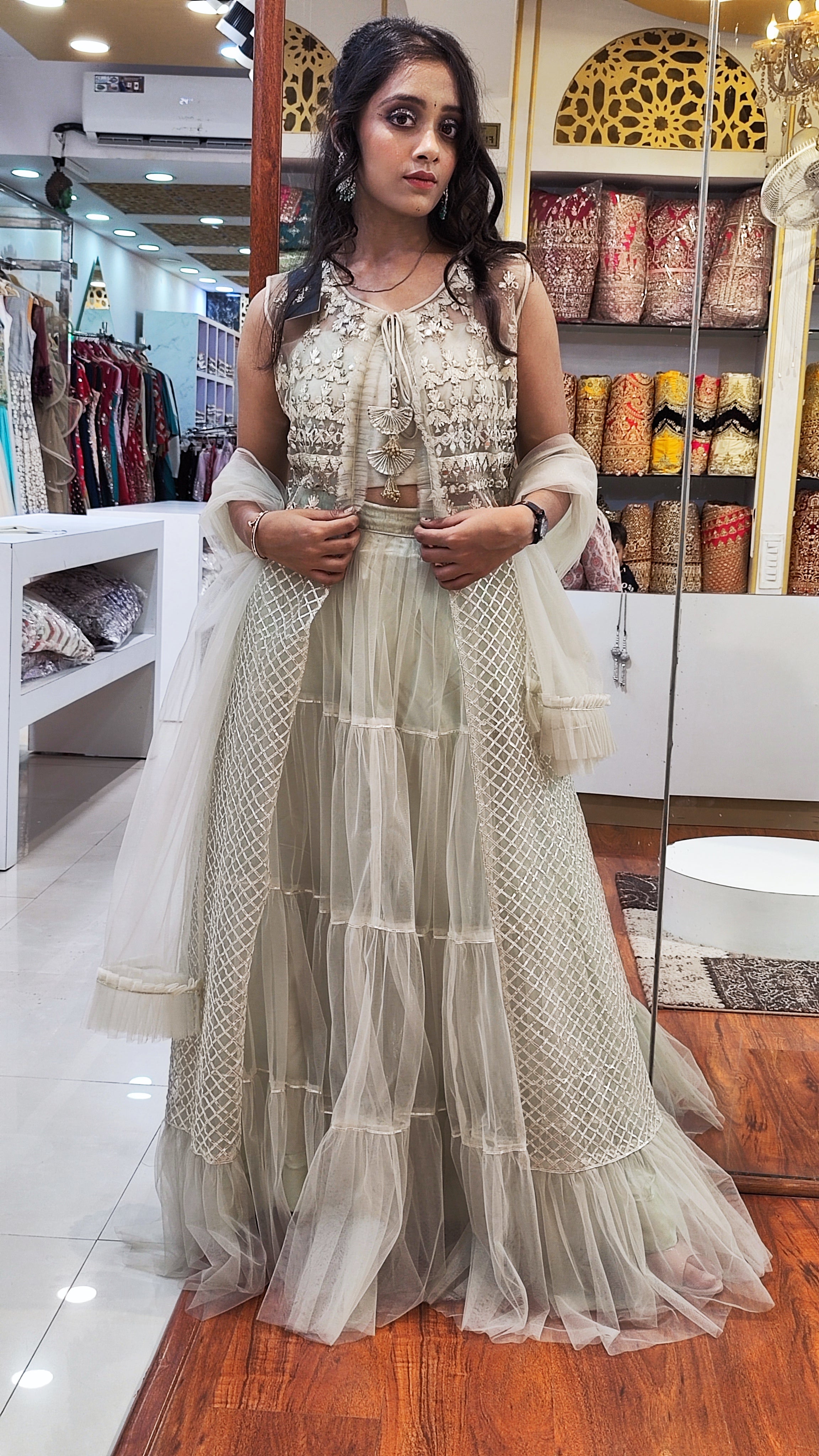 Lehenga (Crop Top) Shrug Style