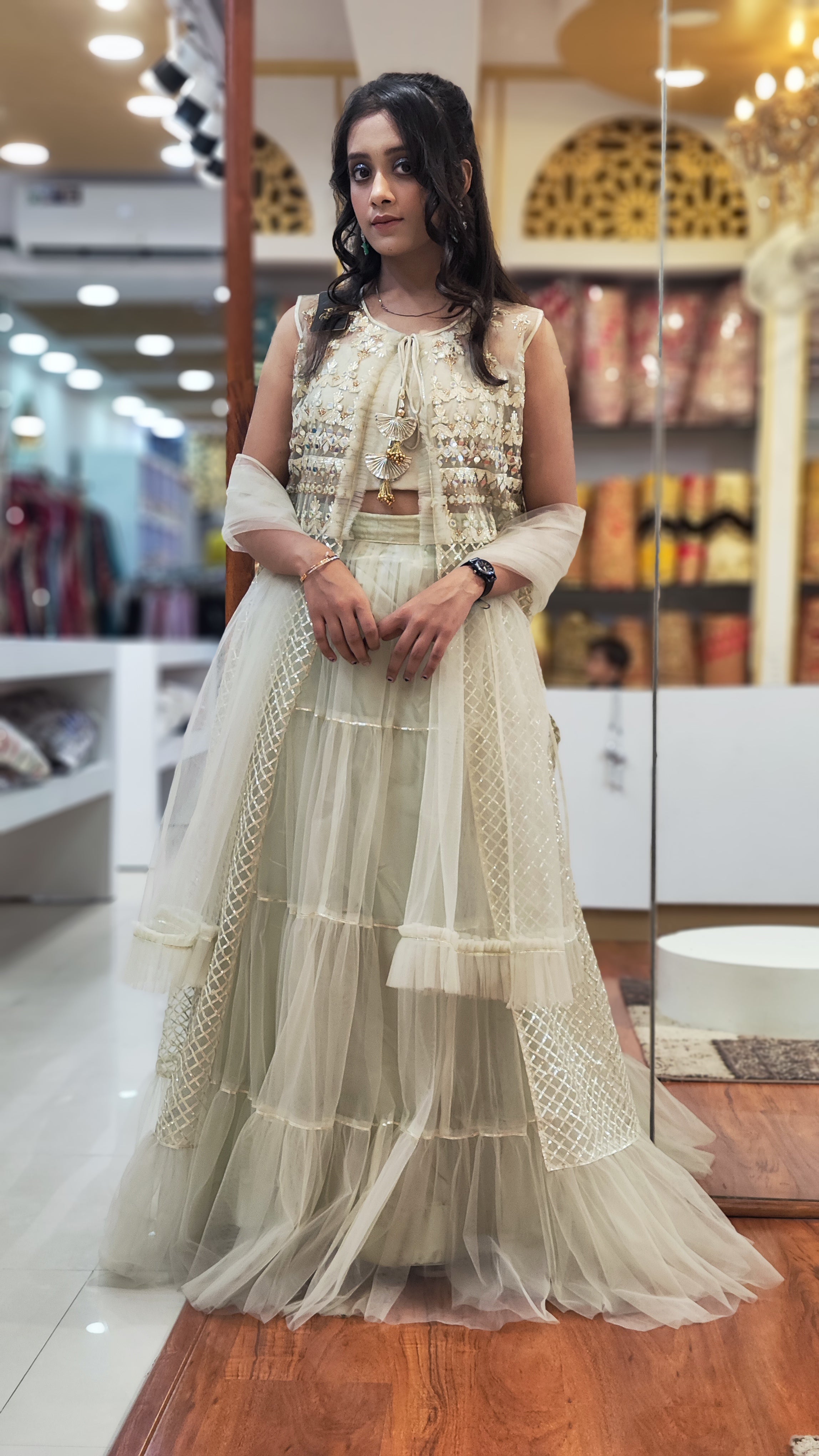 Lehenga (Crop Top) Shrug Style