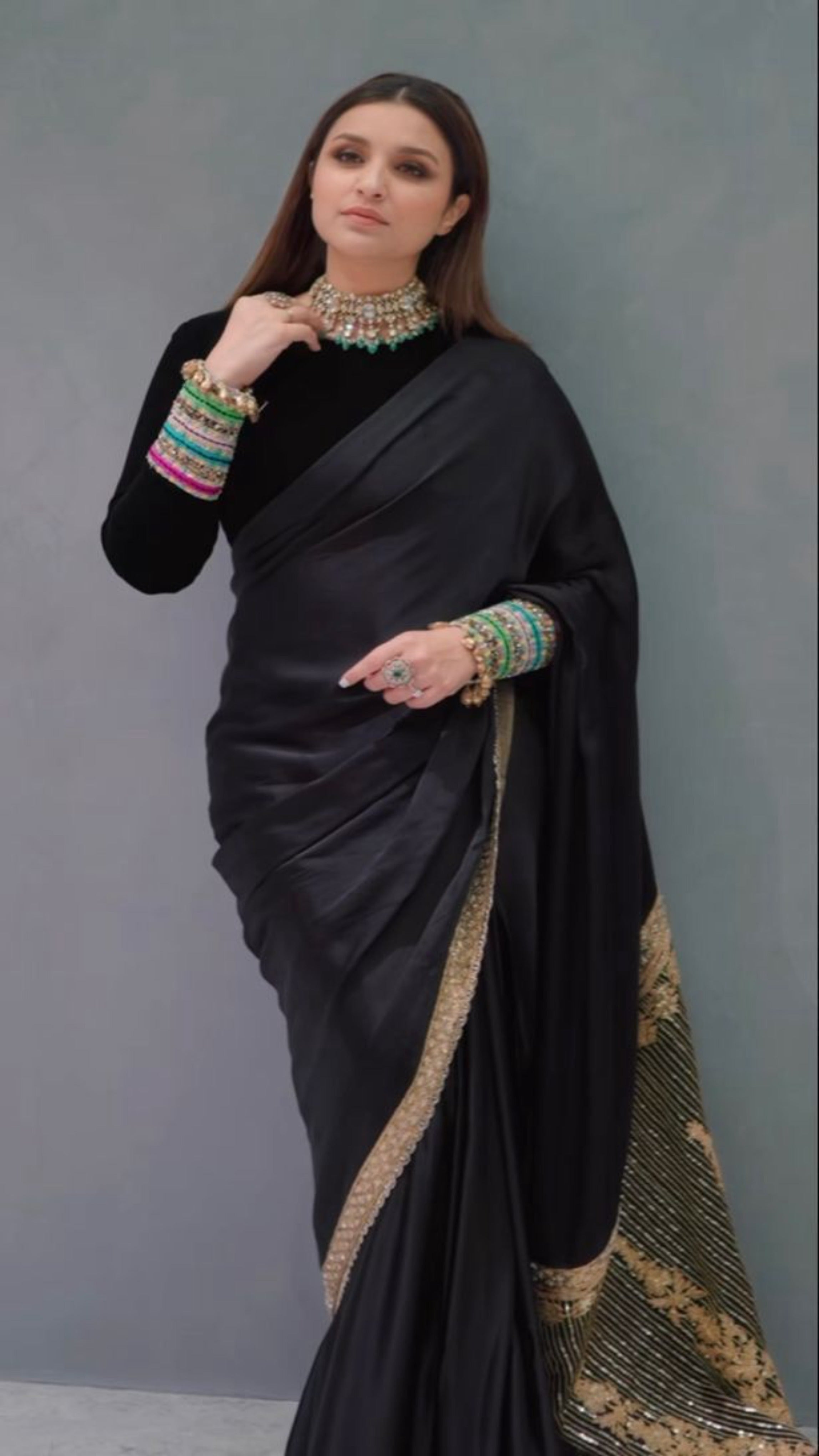 Parineeti Elegance Black saree